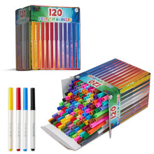 KreativeKraft Colouring Pens Set of 120 Felt Tip Pens - Colouring Pens for Kids, Teens and Adults - 30 Colours - Art Supplies, School Supplies - Mark