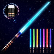 Light Up Saber for Kids with Electronic Lights & FX Sound for Kids, 7 Colors Changing LED Light Expandable Toy for Galaxy Wars Roleplay Halloween Dre