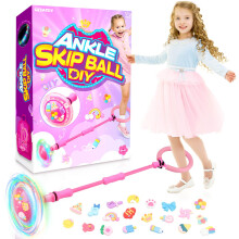 Getatoy Toys for 3-8 Year Old Kids: Ankle Skip Ball Toy for Kids Gifts for 3 4 5 6 7 8 9 10 Year Old Boys Girls Flashing Wheel Skip Ball Fitness Spor