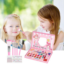 Aomig Kids Makeup Sets for Girls, 37 Pcs Washable Children's Make Up Kit with 8 Brushes, Non-Toxic Cosmetic Beauty Set Gift for Kids, Princess Preten