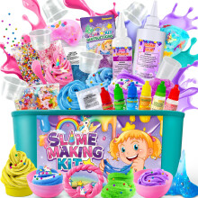 YOPINSAND DIY Slime Kit, Slime Making Kit for Girls, Butter & Cloud Slime with Add-ins, Foam Balls, Charms, Glitters, Party Favors Gift Toys for Kids