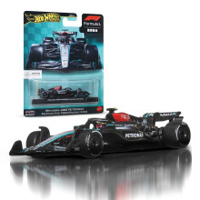 Hot Wheels Premium Formula 1 1:64 Scale Die-Cast Mercedes-AMG PETRONAS Formula One Team W15 Vehicle with Real Riders Tires, Metal Body & Chassis, JBM