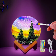 ACED Paint Your Own Moon Lamp Kit, 2025 Updated USB Rechargeable, DIY Arts Supplies and Crafts Kit Presents, Christmas Gifts Ages 6 7 8 9 10 11 12 13