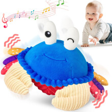 SAIMAND Dancing Crab Baby Toys 6-12 Months, Musical Crawling Crab with Music, Record & Replay, Montessori Sensory Plush Tummy Time Toys for 1 2 3 Yea