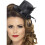 Mini Tophat Black With Black Ribbon & Feather 1