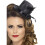 Mini Tophat Black With Black Ribbon & Feather 2