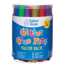 Baker Ross Glitter Glue Pens (Pack Of 24) For Kids Arts And Crafts