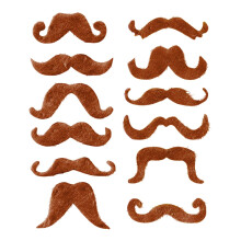 Komonee 12 x Fake Moustache Brown Halloween Mustache For Fancy Dress Up Costume Hair Accessory Outfit Novelty Joke