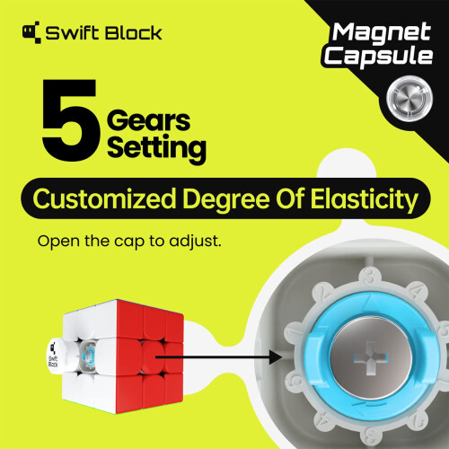 Swift Block 355S 3x3 Magnetic Speed Cube, Professional Magic Cube with 48 Magnets Fast Smooth Turning, Adjustable Elasticity Solid Durable & Stickerl 2