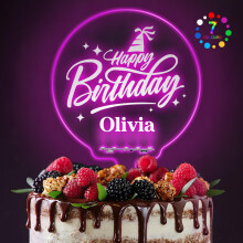 LED Personalised Cake Topper 7 Colour Changes Light Up Cake Topper Happy Birthday Cake Toppers Acrylic Cake Toppers Cake Decor for 1st 10th 16th 18th