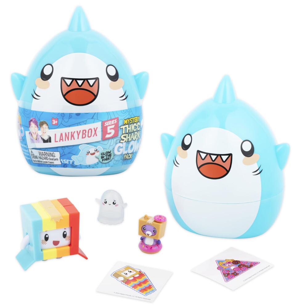 Photos - Other Toys LankyBox Mystery Thicc Shark Glow Pack with 5 Exciting Toys to Discover inside, Officially Licensed Merch