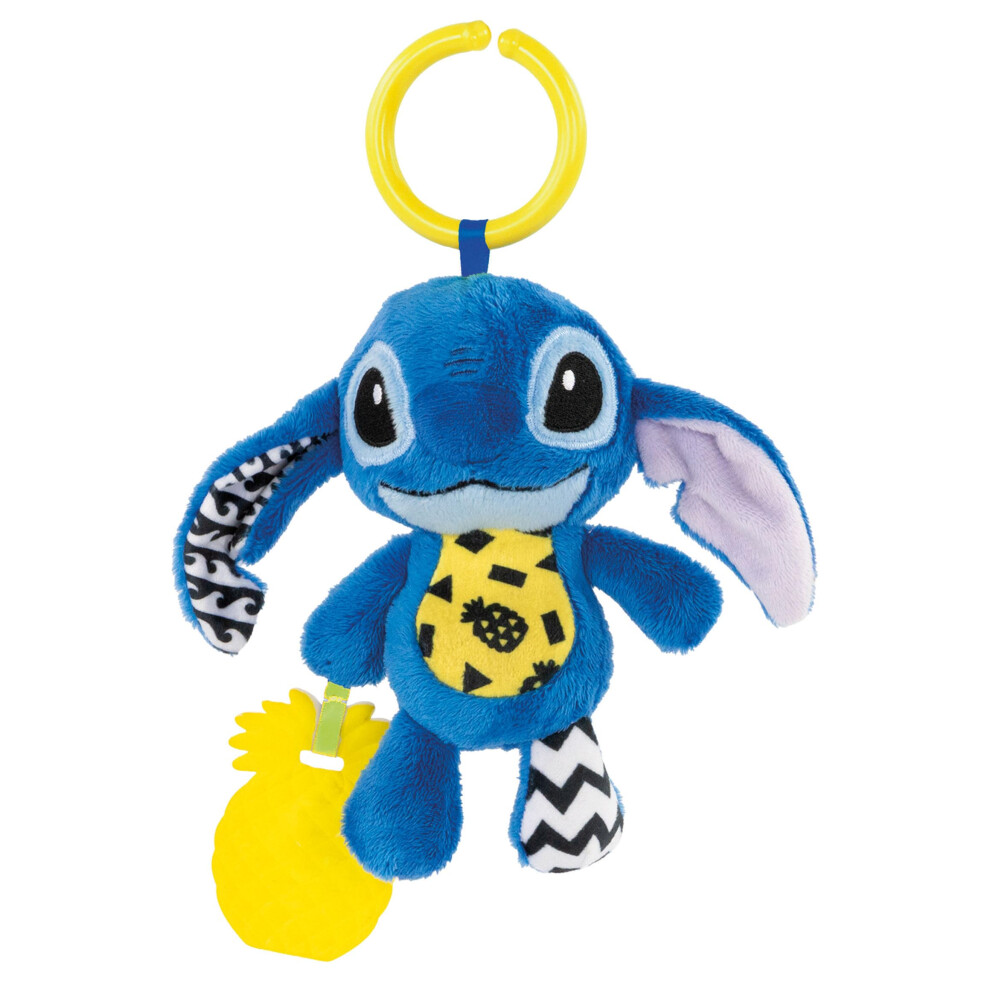 Clementoni Baby Disney Stitch Soft Rattle - Early Years Sensory Learning Toy, Stroller Pendant - New Born Gift For 3 Months+, Crinkle Squeaky Infant