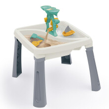 DOLU Sand and Water Table 3 in 1 Creativity Toy For Children From 24 Months Garden Toys Play Tray Activity Table Water Play Table Sandbox - White/Gre