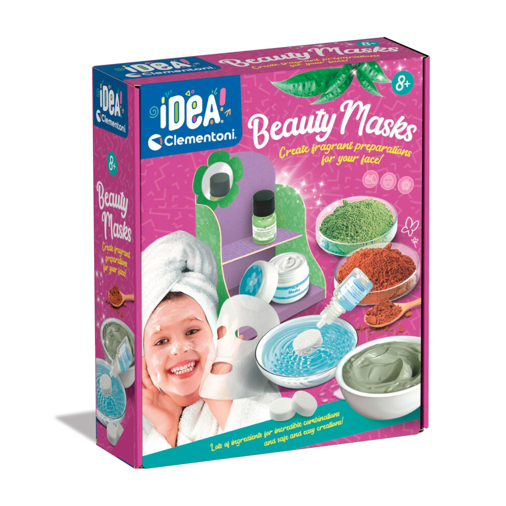 Clementoni - Idea Mask: Create Your Own Natural Beauty Science Kit For Girls, Laboratory Experiment Kit(8+ Years)