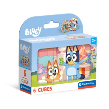Clementoni Jigsaw Puzzle Bluey 6 Pieces - Cube Supercolor Puzzle For Children 2-4 Years, Cartoon, Gift For Boy/Girls, Puzzle For Kids, Made In Italy,