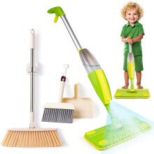 Yeeammk Kids Cleaning Toy Set Age 3+ with Spray Mop & Kids Broom Dustpan Set for Toddlers Montessori Toys Pretend Play Learning Gift for Boys Girls