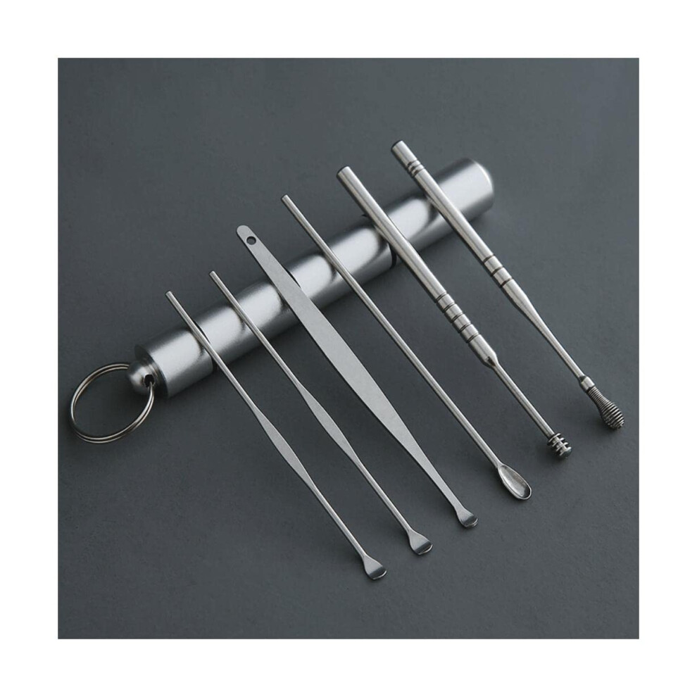 Ear Wax Removal Kit 6Piece Stainless Steel Ear Cleaning Tool Set with Hygienic Storage Case