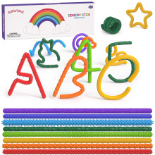 BDwing Fidget Toys Sensory Sticks, 8 Pack Textured Silicone Sensory Toys for ADHD, Autism and Stress Relief , Anti-Stress Toys for Children & Adults