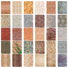 60 Pcs Dolls House Wallpaper Set, Realistic Brick Effect Wallpaper, Self Adhesive Doll House Accessories for DIY Miniature Models, Perfect Handmade G