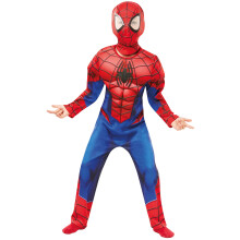 Rubies Official Marvel Spider-Man, Deluxe Child Costume - Medium Age 5-6, Height 116 cm, Red Halloween, World Book Day