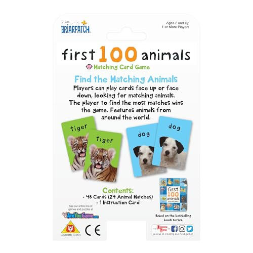 Briarpatch First 100 Words Animals Card Game, 01335 2