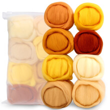 Namner Needle Felting Wool 80g (2.82oz) 8 Colour Wool Roving Set for DIY Crafts, Starter Felting Supplies, Autumn Theme Fibre Art Projects