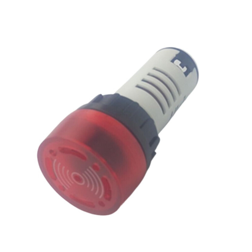 Industrial Warning Buzzer Ac220v Panel Mount Ad1622sm With Red Led Audible Alarm Indicator 9113335763296