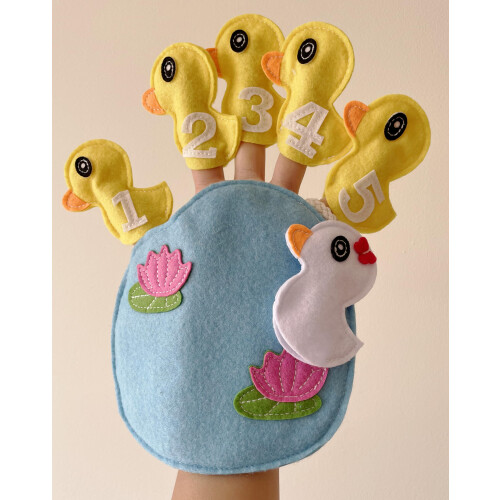 5 Little Ducks Nursery Rhyme Finger Puppet 1