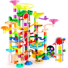 JOYIN 236Pcs Glowing Marble Run with Motorized Elevator- Construction Building Blocks Toys with 30 Glow in The Dark Plastic Marbles for kids, STEM Gi