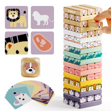 TOP BRIGHT Wooden Board Game For 3 4 5 Years Old - Tumble Tower Kids Toys For Boys Girls Age 3-9, Educational Children's Game Gift for Boys Girls 4+