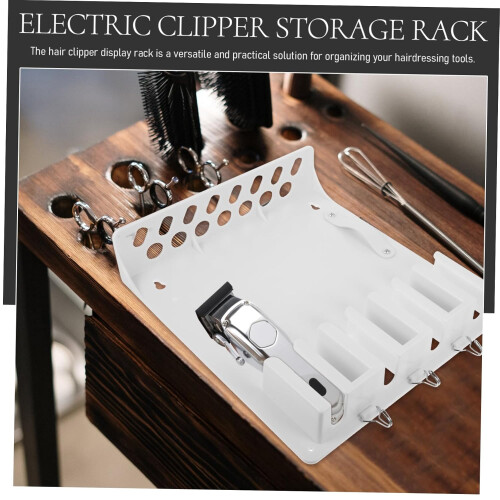 Wall Mounted Clipper Holder Barber Tool Organizer Hairdressing Rack for Quick Access White 1