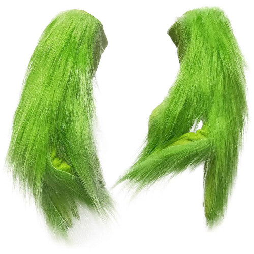 Furry Green Cosplay Gloves for Xmas 2