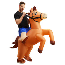 Poptrend Inflatable Horse Costume for Adult Kids, Horse Blow Up Costume for Men Women Halloween Cosplay Party(adult)