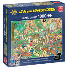 Jan van Haasteren Flutterly Fabulous - 1000 Piece Adults Puzzle, Large 1000 Pc Jigsaw Puzzles - 100% Recycled Cardboard Jigsaws - Fun Brainteasing Ad