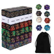 BOXOB 68pcs MTG Dice Counters Set, Keywords Life +1/-1 Counters Commander Buff Tokens with D6 & D20 Dice MTG TCG & Card Game Accessories