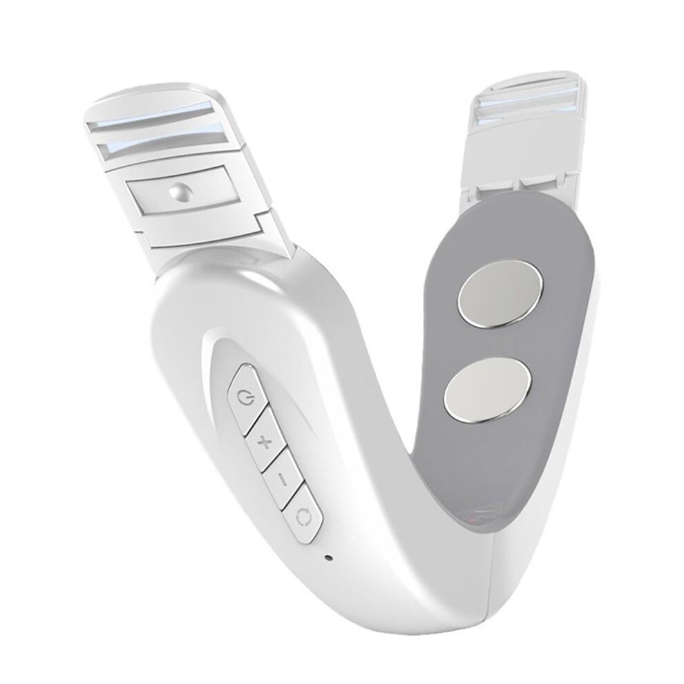 Double Chin Reducer Electric Face Lifting Device with Magnetic Microcurrent USB Rechargeable White