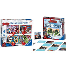 Ravensburger Marvel Avengers 4 in Box (12, 16, 20, 24 Pieces) Jigsaw Puzzles for Kids Age 3 Years Up & Marvel Avengers Mini Memory Game - Matching Pi