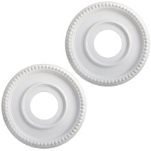 2 Pack White Ceiling Medallion 12.5 Inch Round Ceiling Fan Light Cover Conceals Imperfections