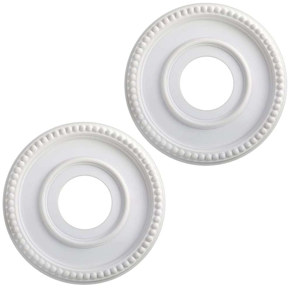 2 Pack White Ceiling Medallion 12.5 Inch Round Ceiling Fan Light Cover Conceals Imperfections 9092120425970