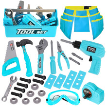 LOYO Kids Tool Set - 30Pcs Pretend Play Toys With Tool Belt, Electric Drill, Construction Builder Toy Box Kit - Gifts for Boys Age 3-6