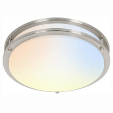 16 Inch Dimmable LED Flush Mount Ceiling Light, Brushed Nickel, Adjustable Color Temp for Bedroom Kitchen