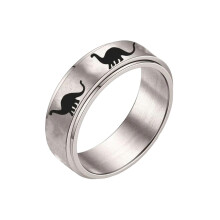 Stainless Steel Spinner Ring for Men and Women, Stress Relief Fidget Ring with Butterfly and Dinosaur Design