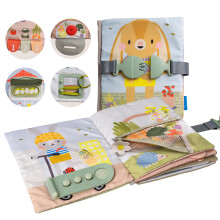 Taf Toys My First Busy Book. Baby Activity Book, Soft Cloth Touch & Feel Book for Toddlers. Montessori Busy Board. Early Learning Developmental Toy