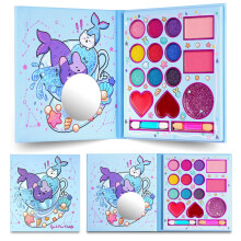 Aomig 14 Colors Kids Makeup Sets for Girls, Washable Children's Make Up Kit with Mirror, Non-Toxic Cosmetic Beauty Set Gift for Kids, Princess Preten