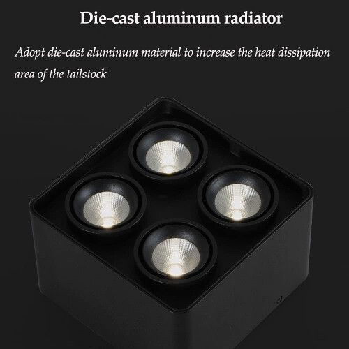 Modern 4 Head Adjustable LED Ceiling Spotlight, 360 Rotatable AntiGlare Downlight for Indoor 1