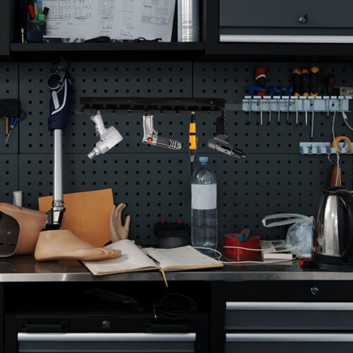 Pneumatic Tool Rack Wall Mount Organizer for 10 Tools, Iron Shelf Storage for Garage Workshop 1