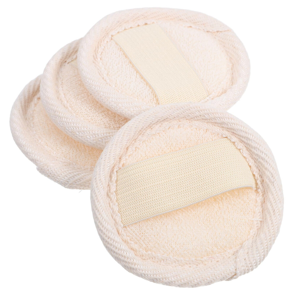 Loofah Facial Pads Set of 4 for Gentle Exfoliation and Makeup Removal, Soft TravelFriendly Scrubbers