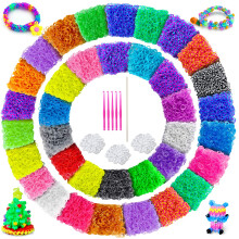 ROSHUKG 7500 Loom Bands Kit, 36 Colours Rubber Bands Refill Making Kit for Girls Weaving DIY Crafting Gift