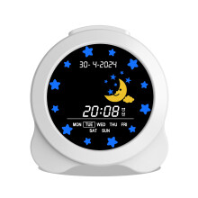 groov e Kidz Sleep Trainer Clock - Kid's Digital Alarm Clock for Sleep Training, LCD Display with Modes for Mornings and Nights, 6 Alarm Sounds, USB