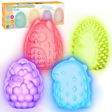 NYOBABE Sensory Toys for Autism,4 Textures 7 Colors Animal Sensory Lights,Sensory Toys for Toddlers,Night Light for Kids,Light Up Autism Toys,Xmas Bi